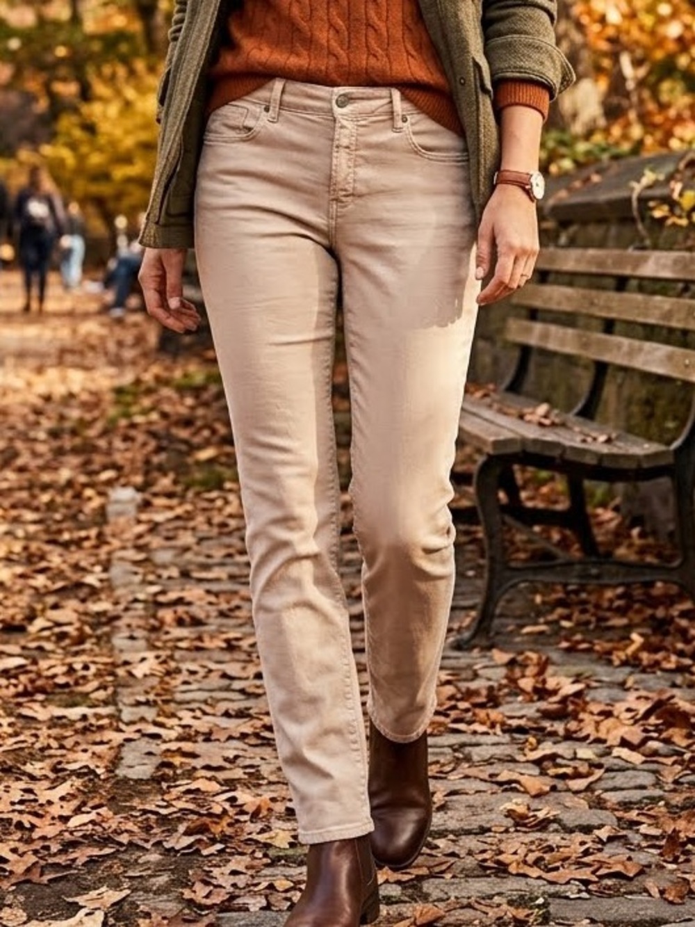 NYDJ Chico’s 14 Straight-Leg Tan Jeans lift x tuck slimming
